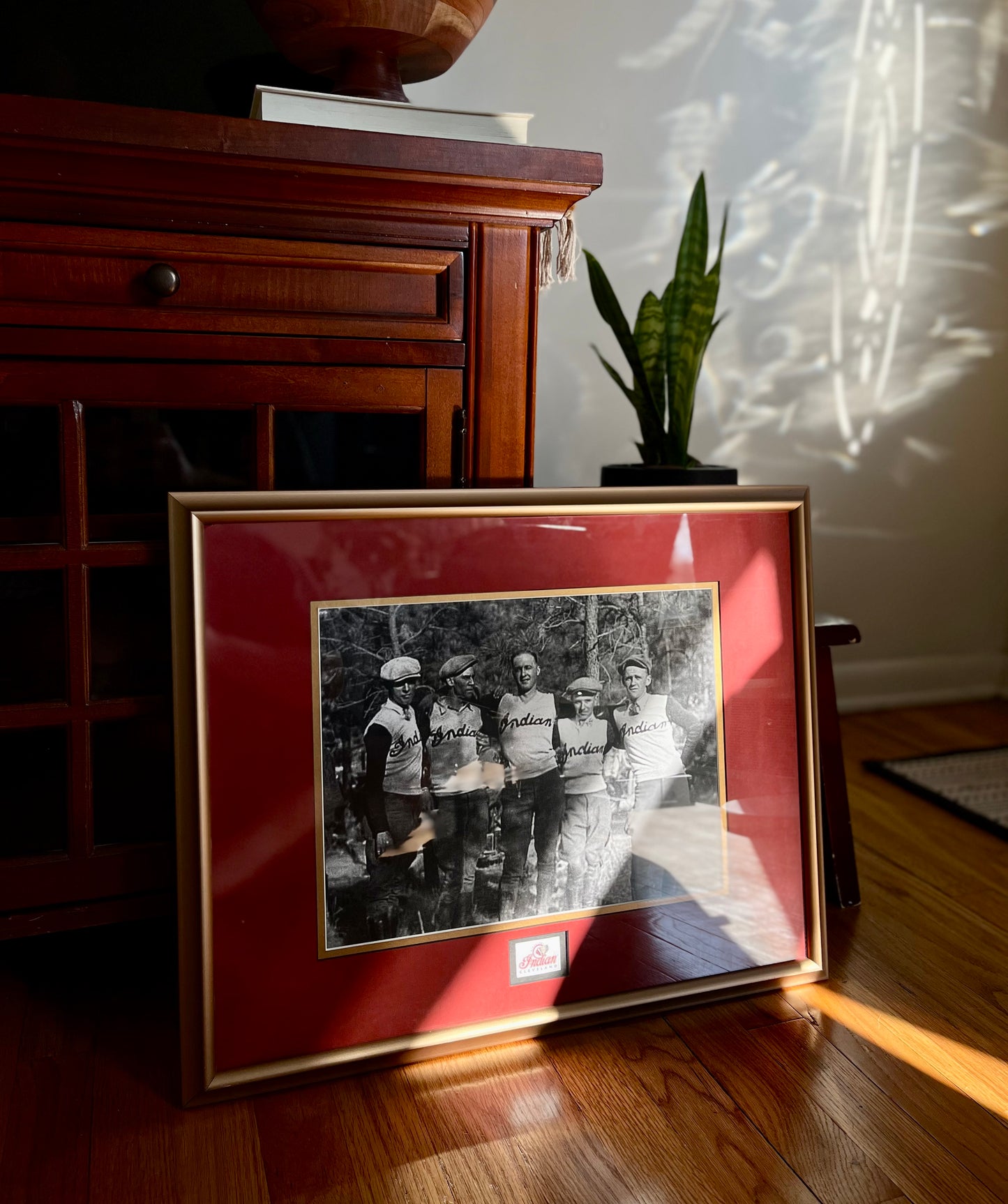 Framed Vintage Indian Motorcycle Club Photograph (18x22”)