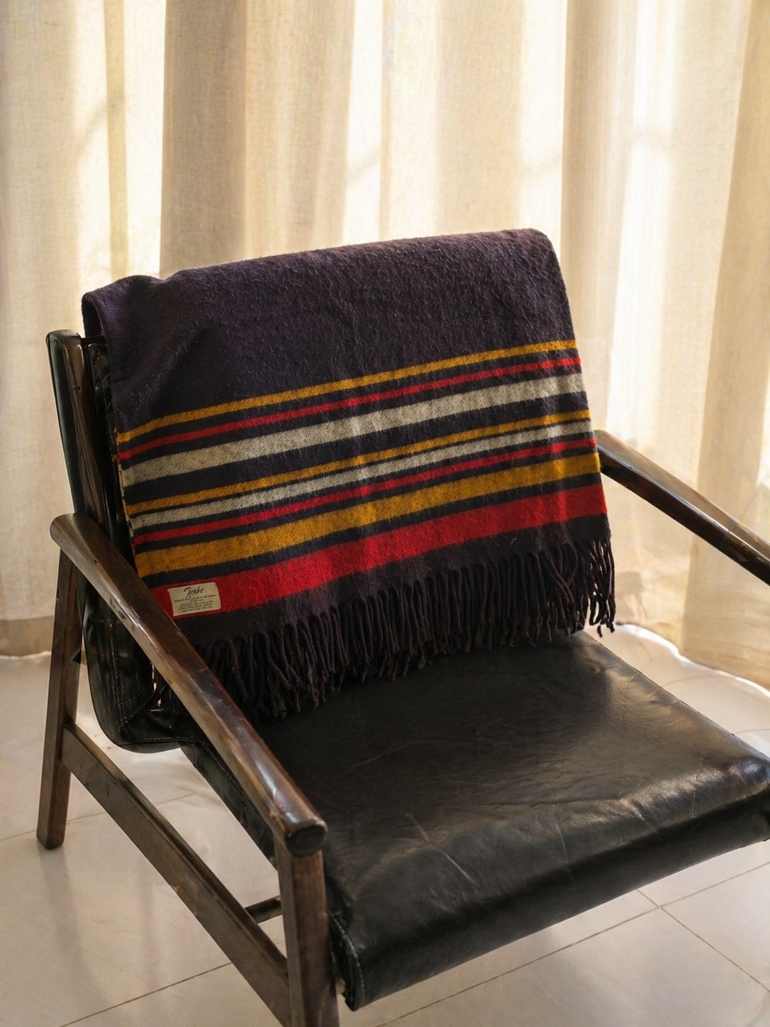 Vintage Faribo Stripe Wool Throw Blanket| Faribault Woolen Mill Co