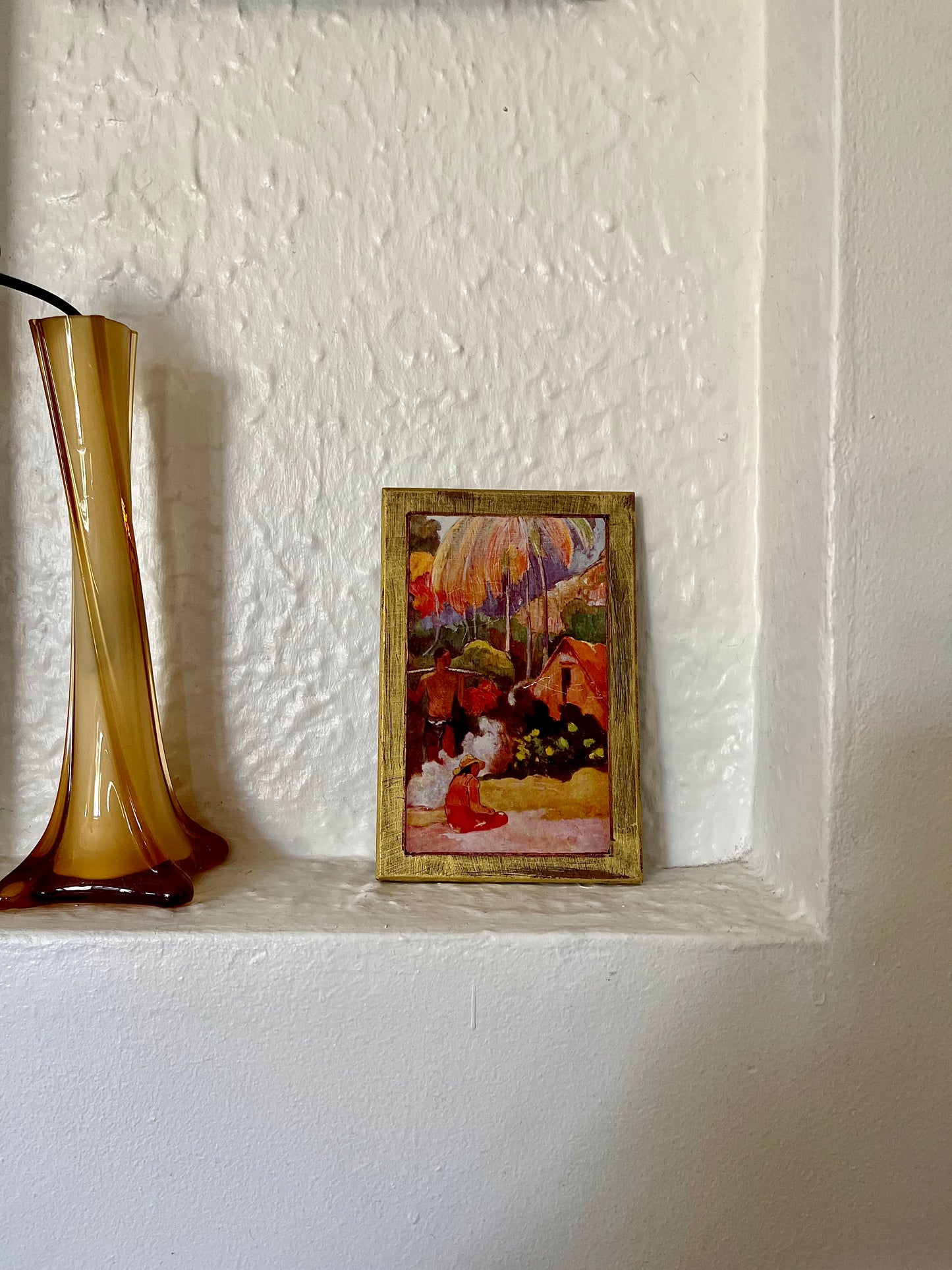 Paul Gauguin "Landscape in Tahiti" Mini Vintage Art Print on Wood 4x6