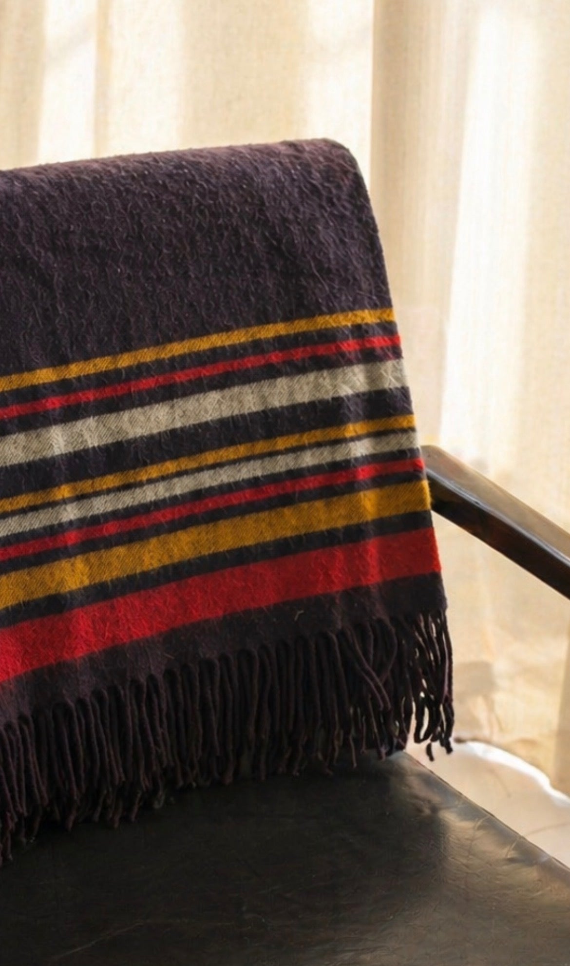 Vintage Faribo Stripe Wool Throw Blanket| Faribault Woolen Mill Co