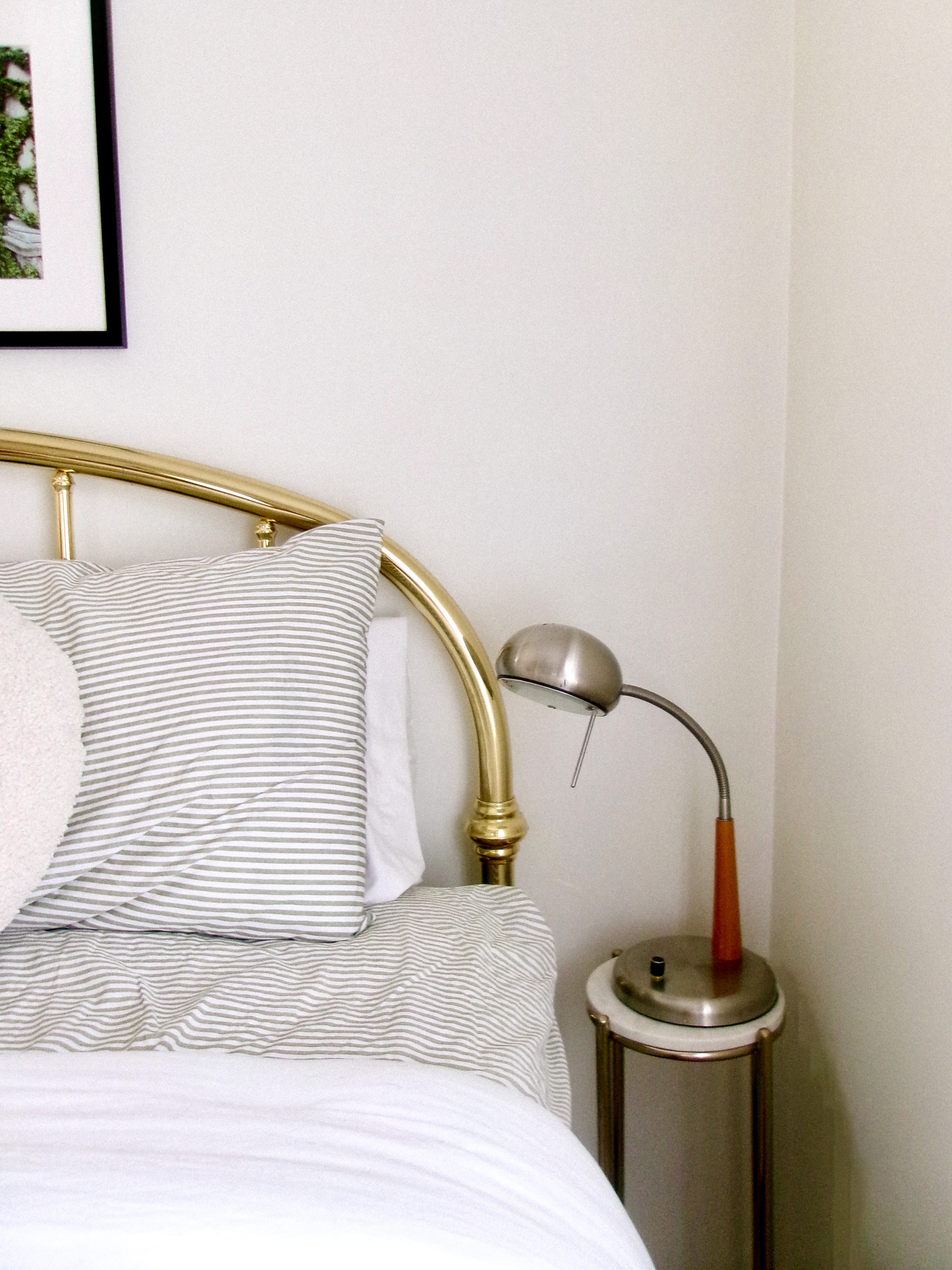 Vintage Chrome Table Lamp With Wood Neck