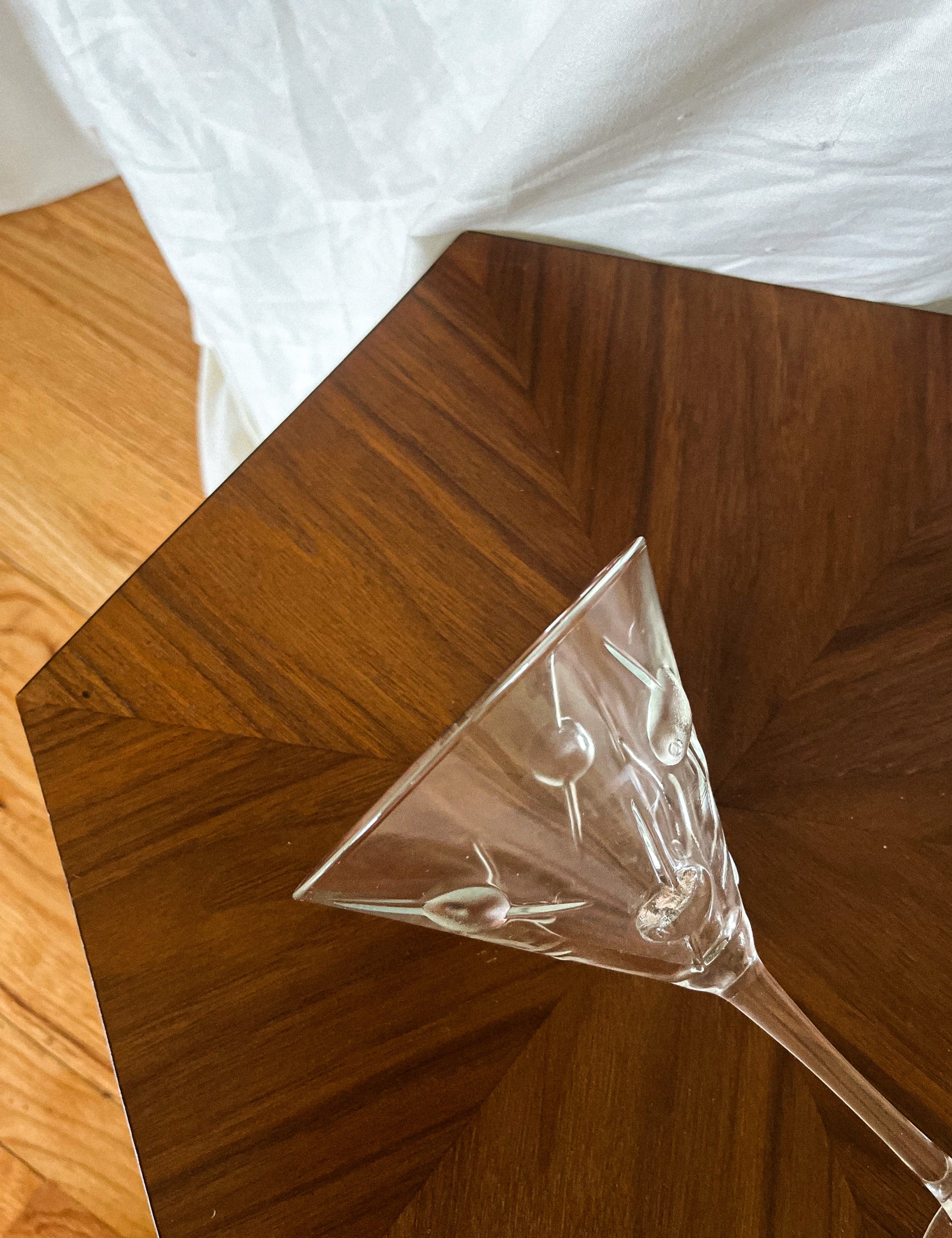 Etched Olive Martini Glasses (Set of 2) — Vintage Barware