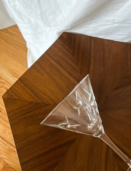 Etched Olive Martini Glasses (Set of 2) — Vintage Barware