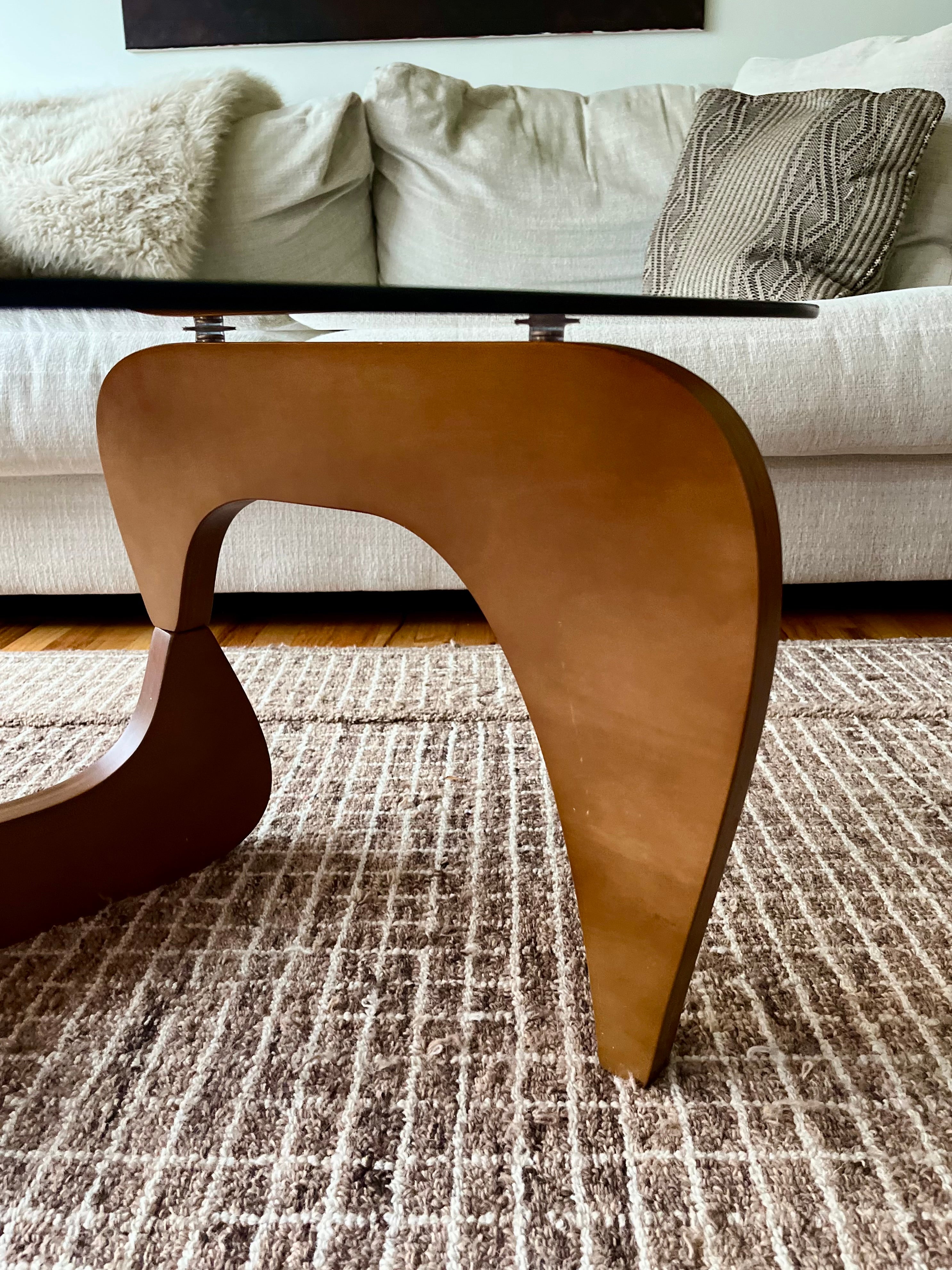 Smoke Glass Noguchi-Inspired Coffee Table