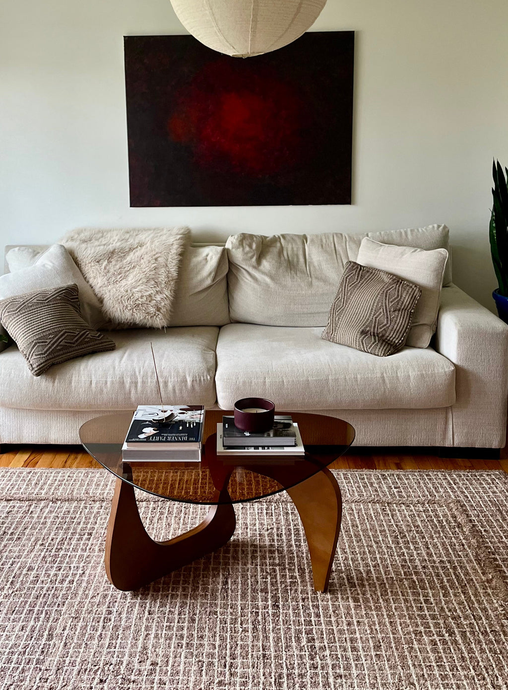 Smoke Glass Noguchi-Inspired Coffee Table