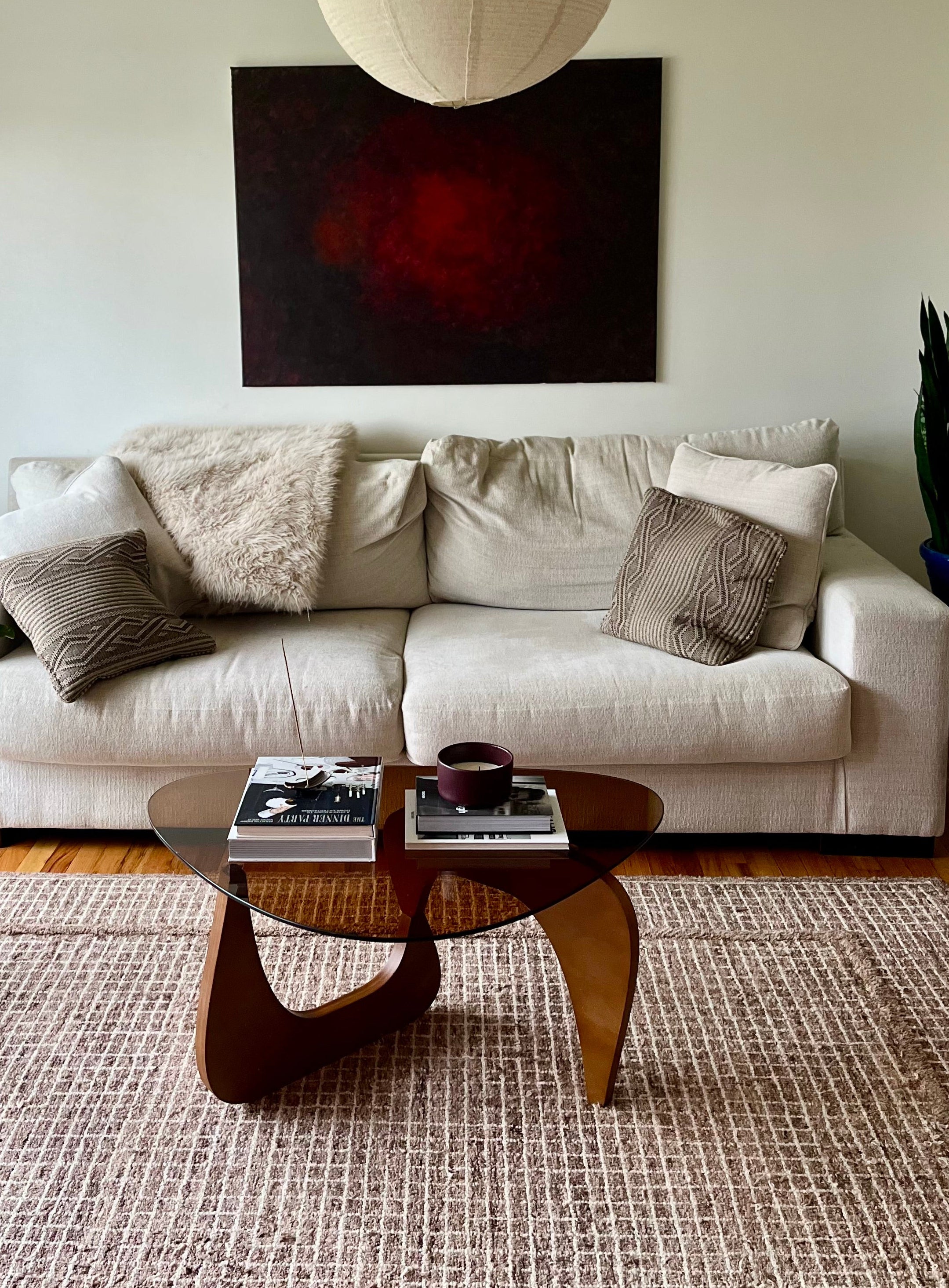 Smoke Glass Noguchi-Inspired Coffee Table