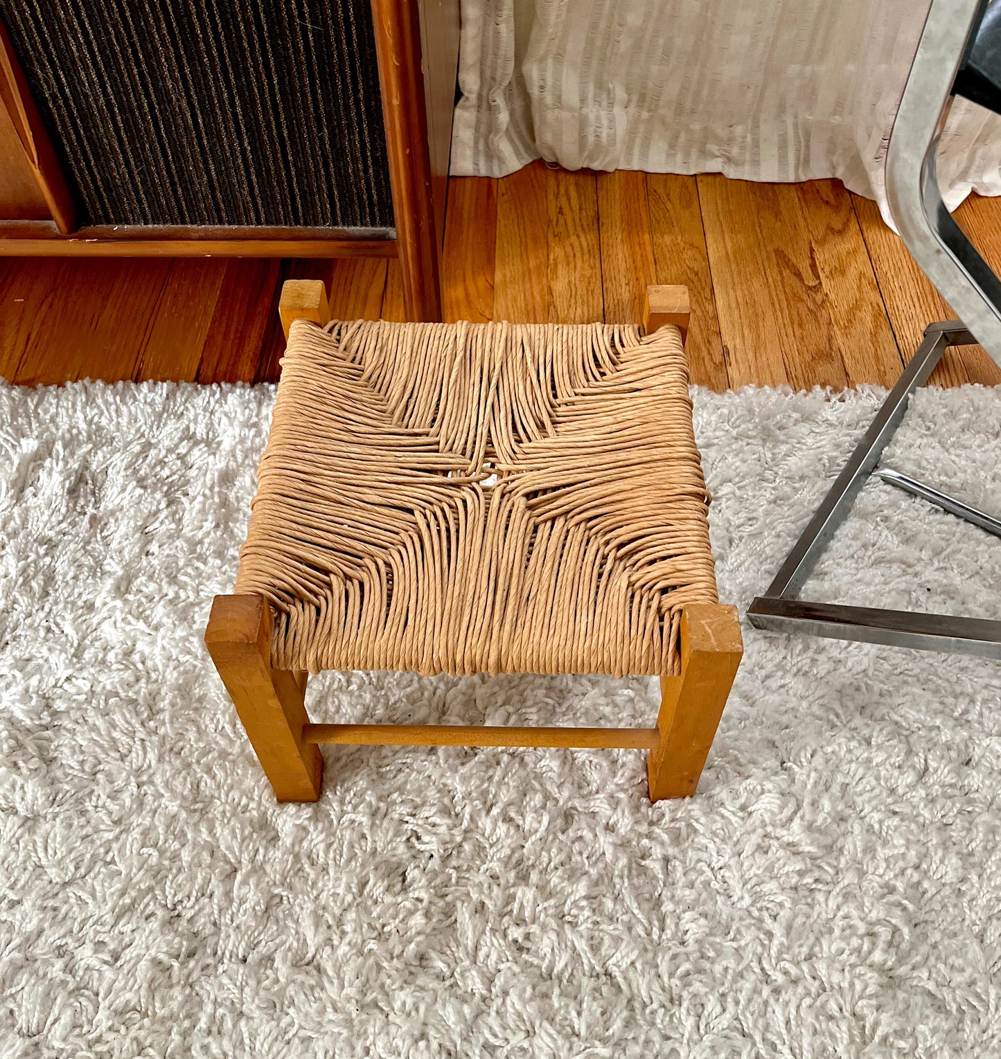 Midcentury Danish Woven Foot Stool