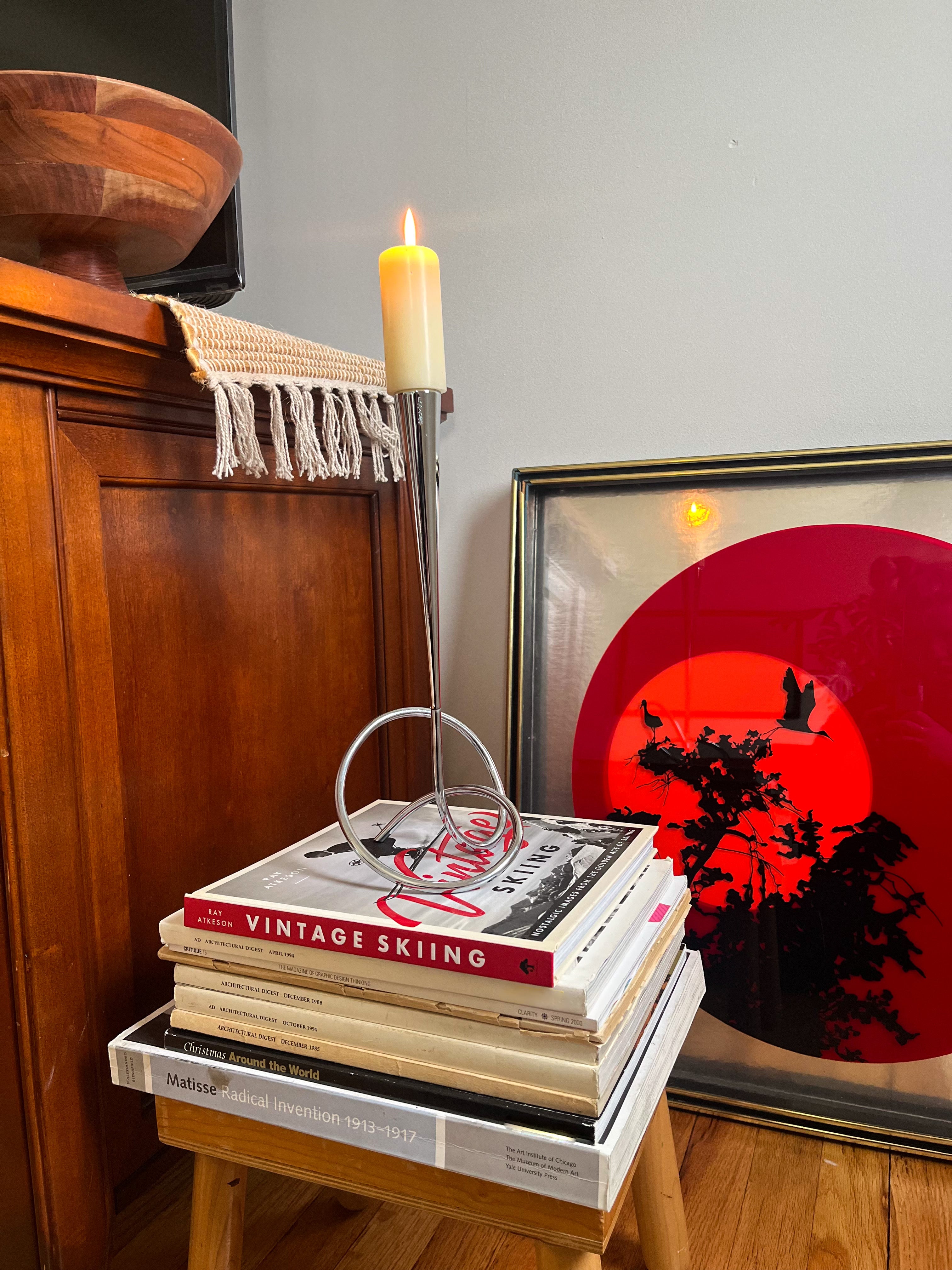 Black + Blum Chrome Maison Loop 12" Twisted Candleholder