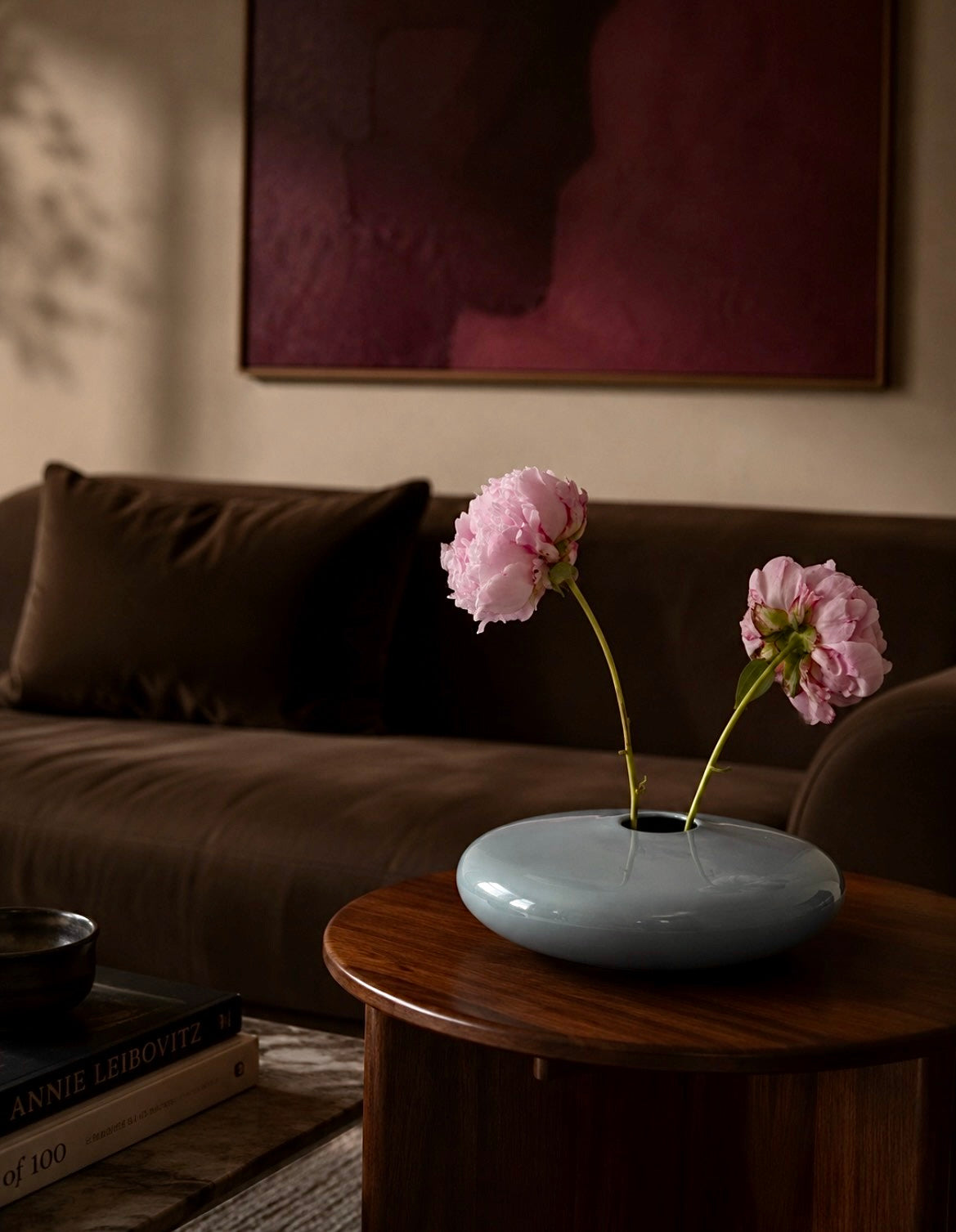 Sculptural Sky Blue Orb Vase