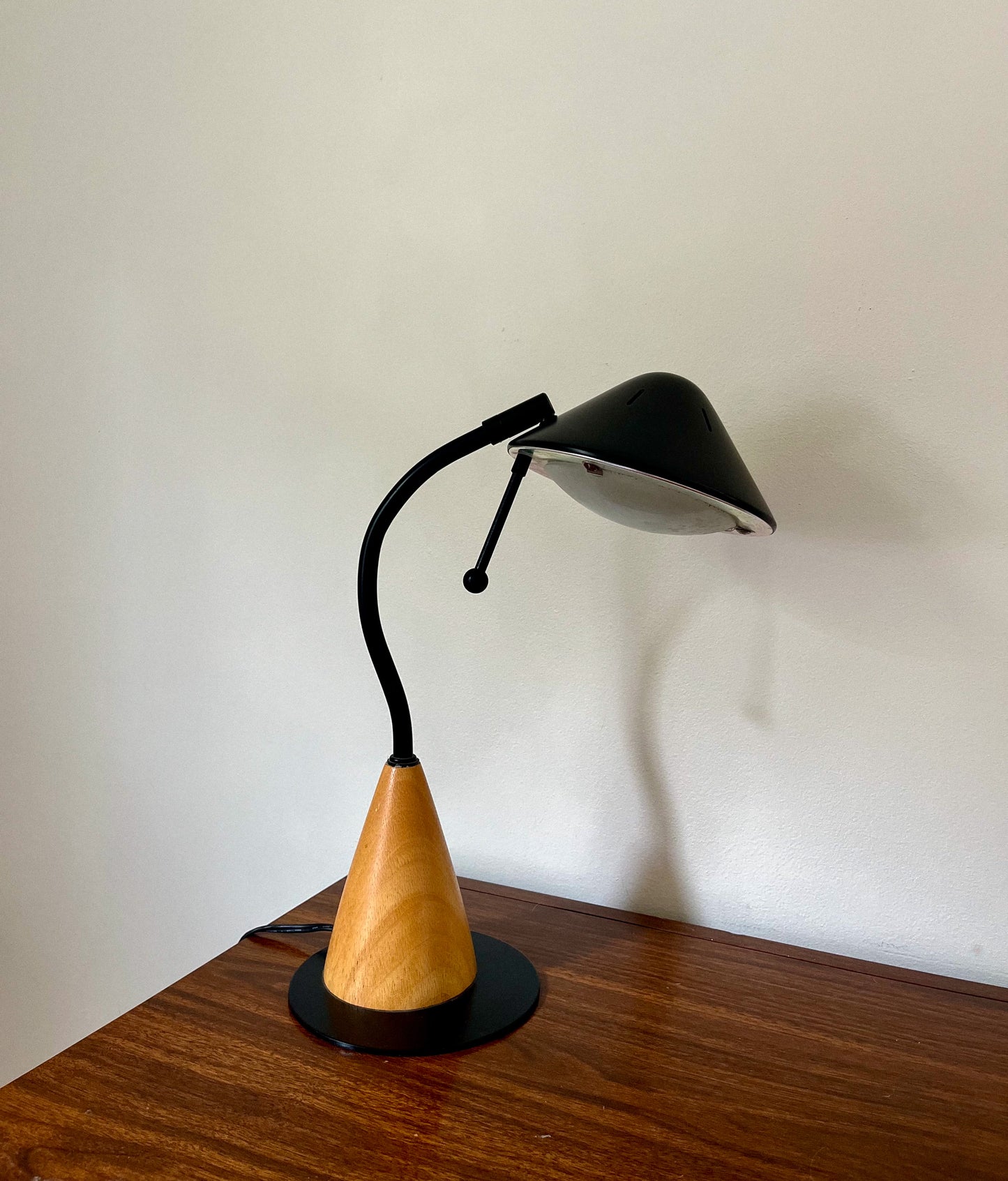 Vintage Midcentury Modern UFO Cone Neck Desk Lamp