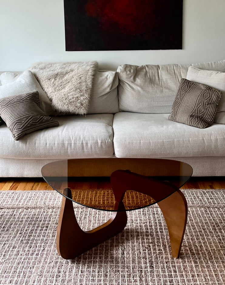 Smoke Glass Noguchi-Inspired Coffee Table