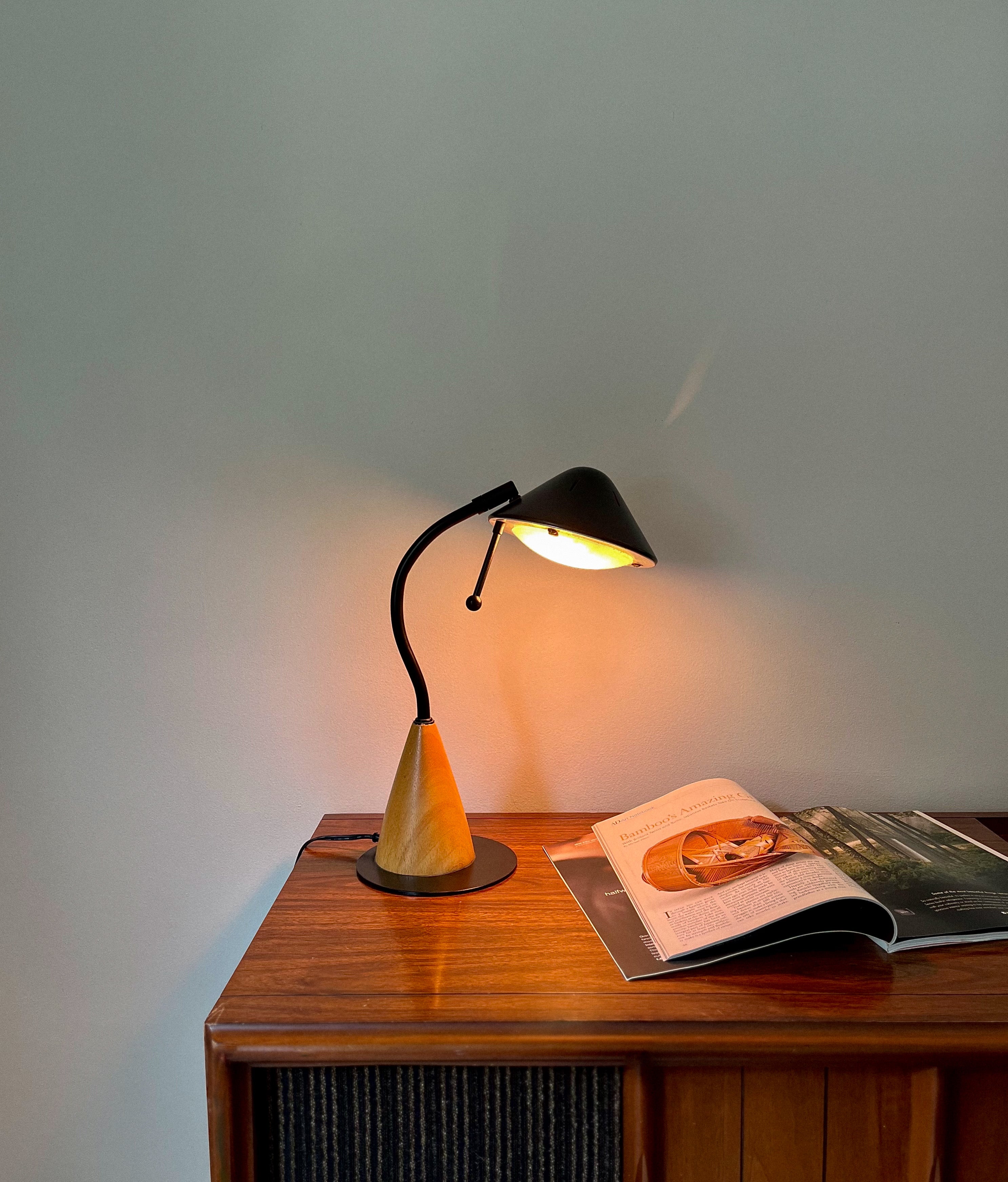 Vintage Midcentury Modern UFO Cone Neck Desk Lamp