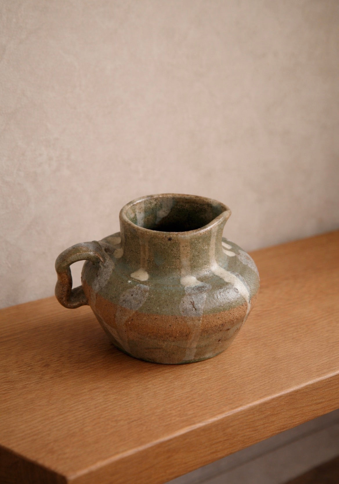 Stoneware Mini Pitcher with Drip Glaze