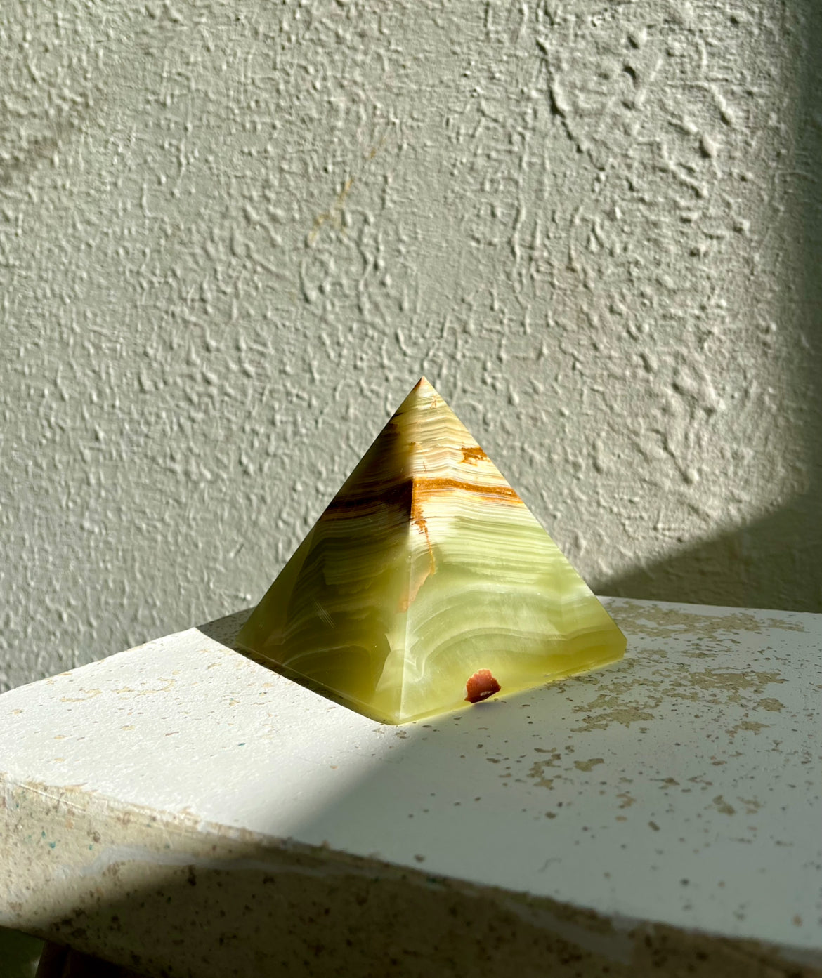 Vintage Green Onyx Pyramid Sculpture
