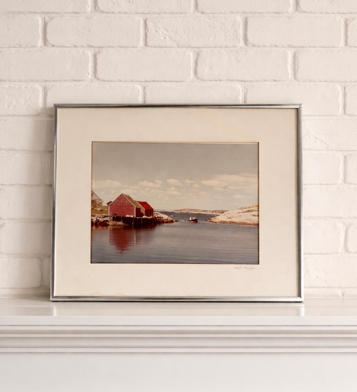 Vintage Coastal Photograph, Signed Nat Kaye (c. 1970s) – Framed 16x20 Nautical Landscape