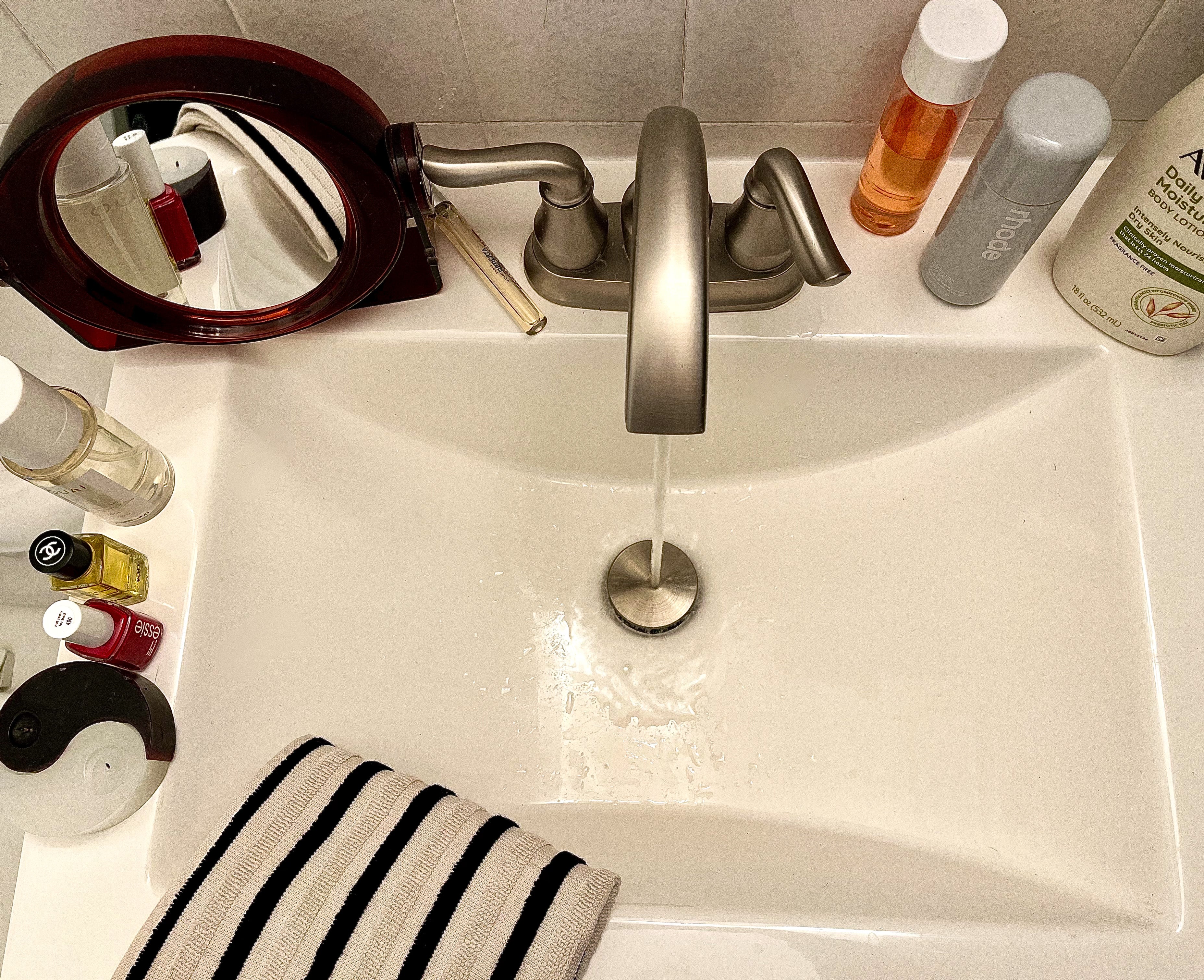 MCM 1970s Acrylic Tabletop Vanity Mirror Double Sided