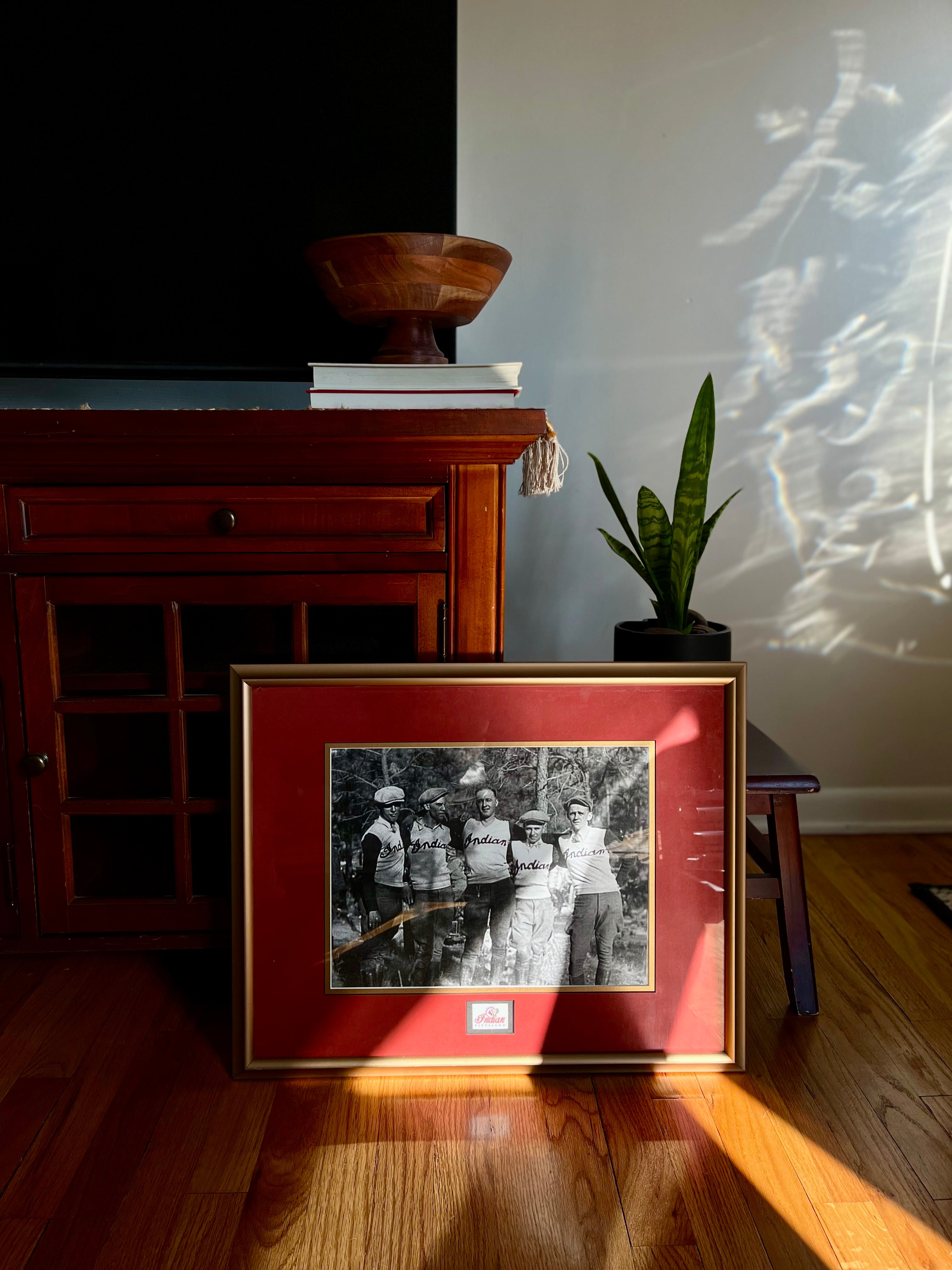 Framed Vintage Indian Motorcycle Club Photograph (18x22”)