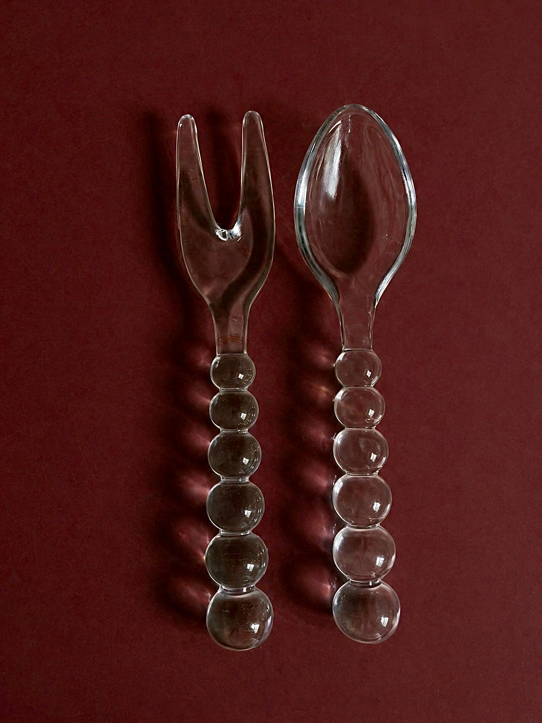 Vintage Imperial Glass Candlewick Salad Servers (Set of 2)