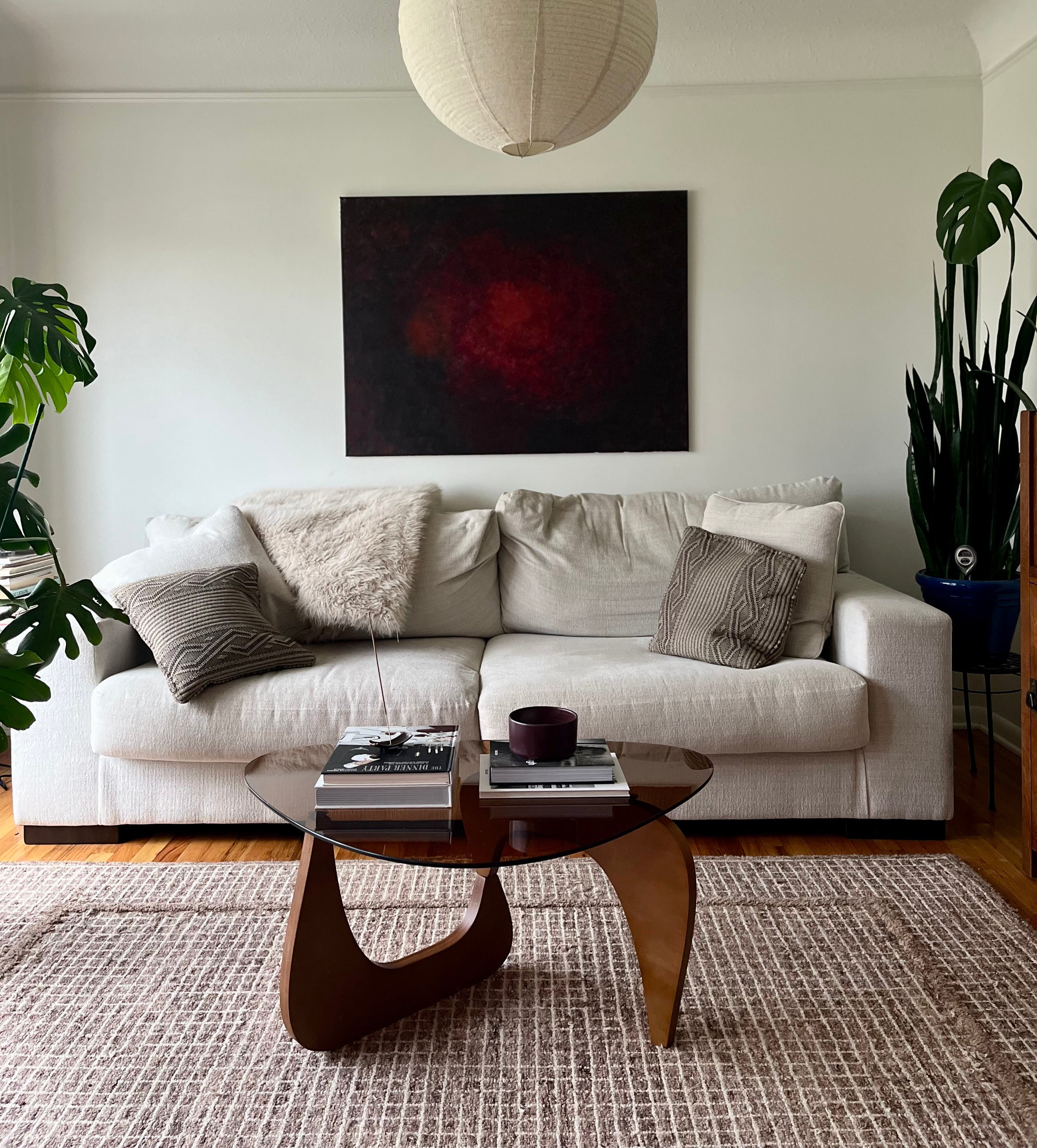 Smoke Glass Noguchi-Inspired Coffee Table