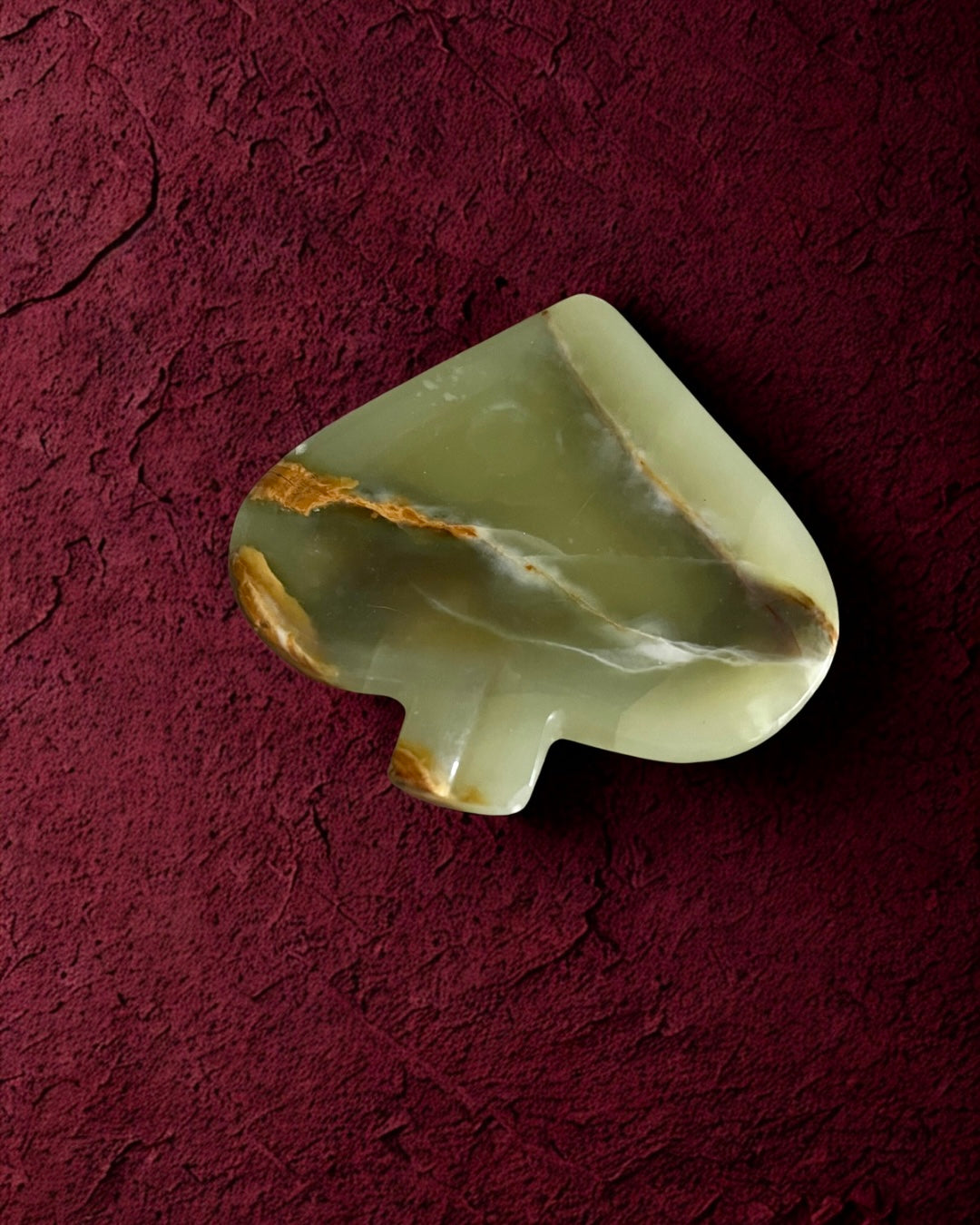 Vintage Green Onyx Spade Catchall Dish