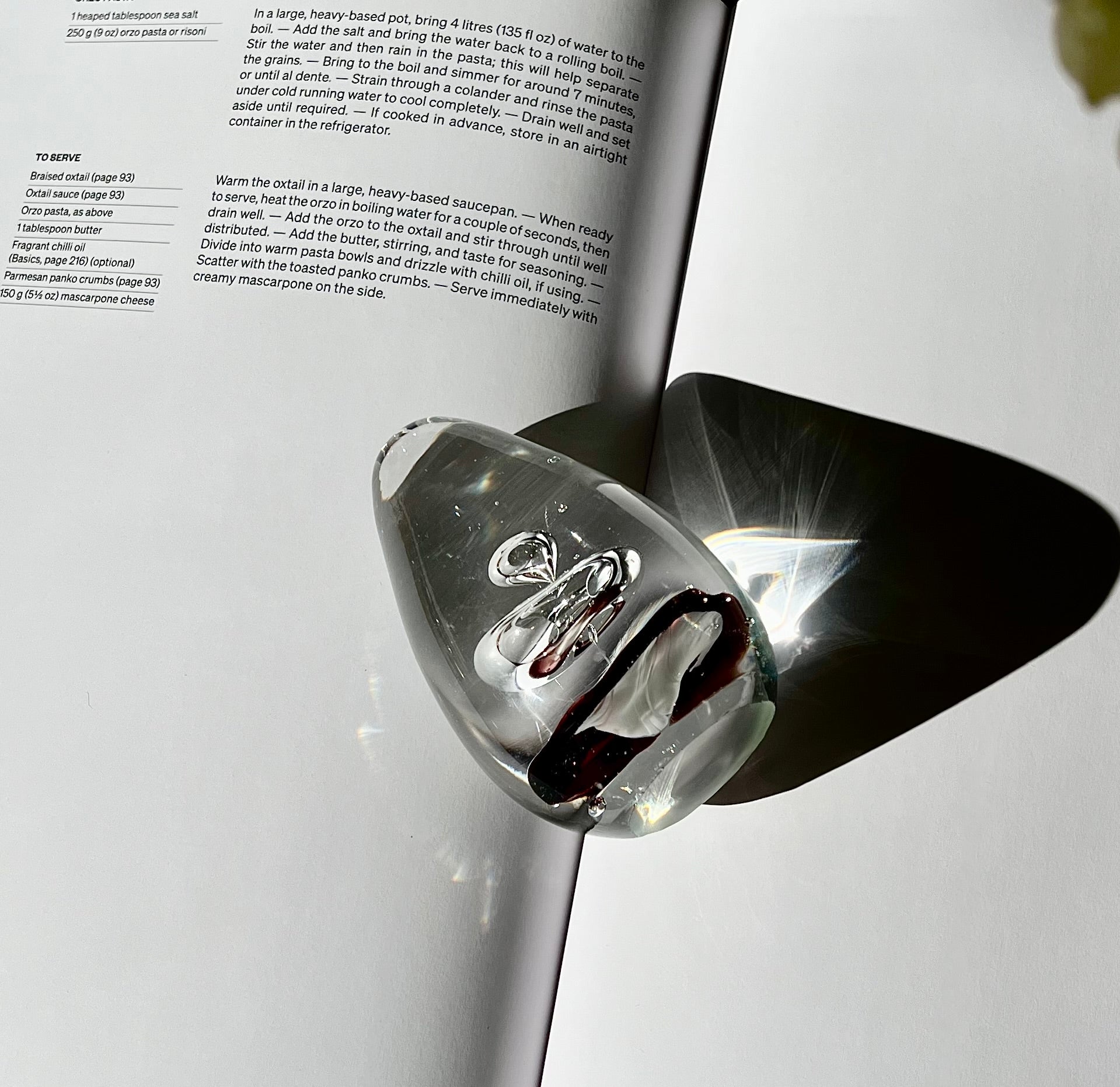 Vintage Glass Teardrop Paperweight – Midcentury Clear Bubble Sculpture