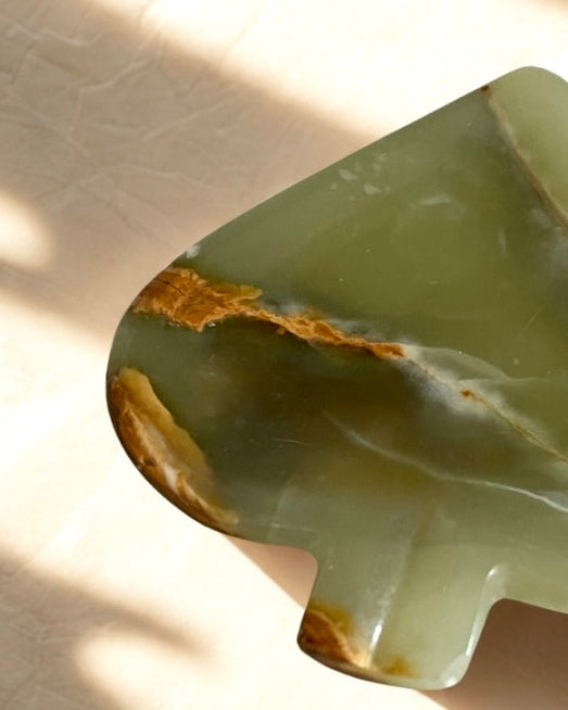 Vintage Green Onyx Spade Catchall Dish