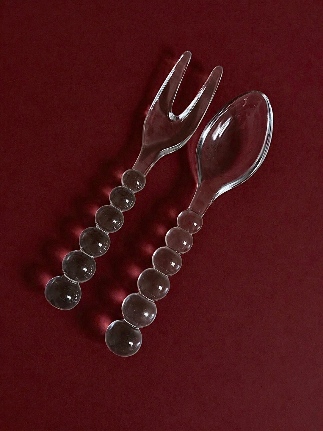 Vintage Imperial Glass Candlewick Salad Servers (Set of 2)