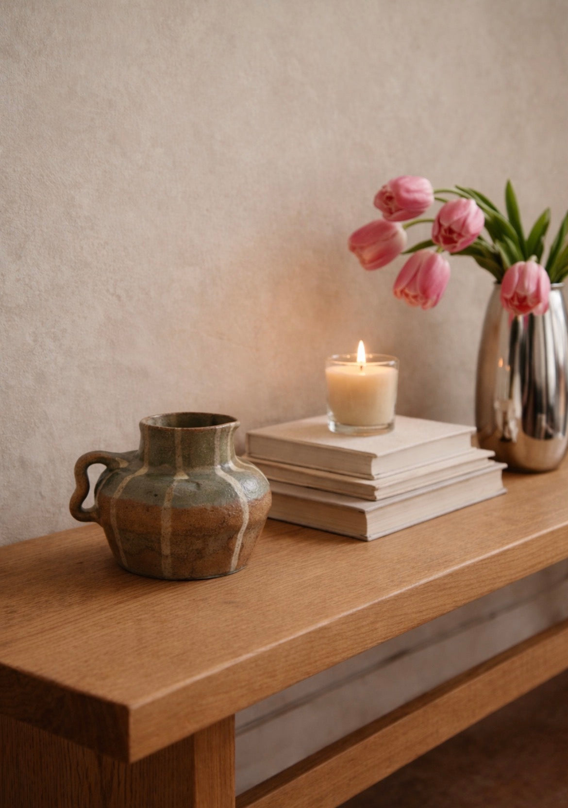 Stoneware Mini Pitcher with Drip Glaze