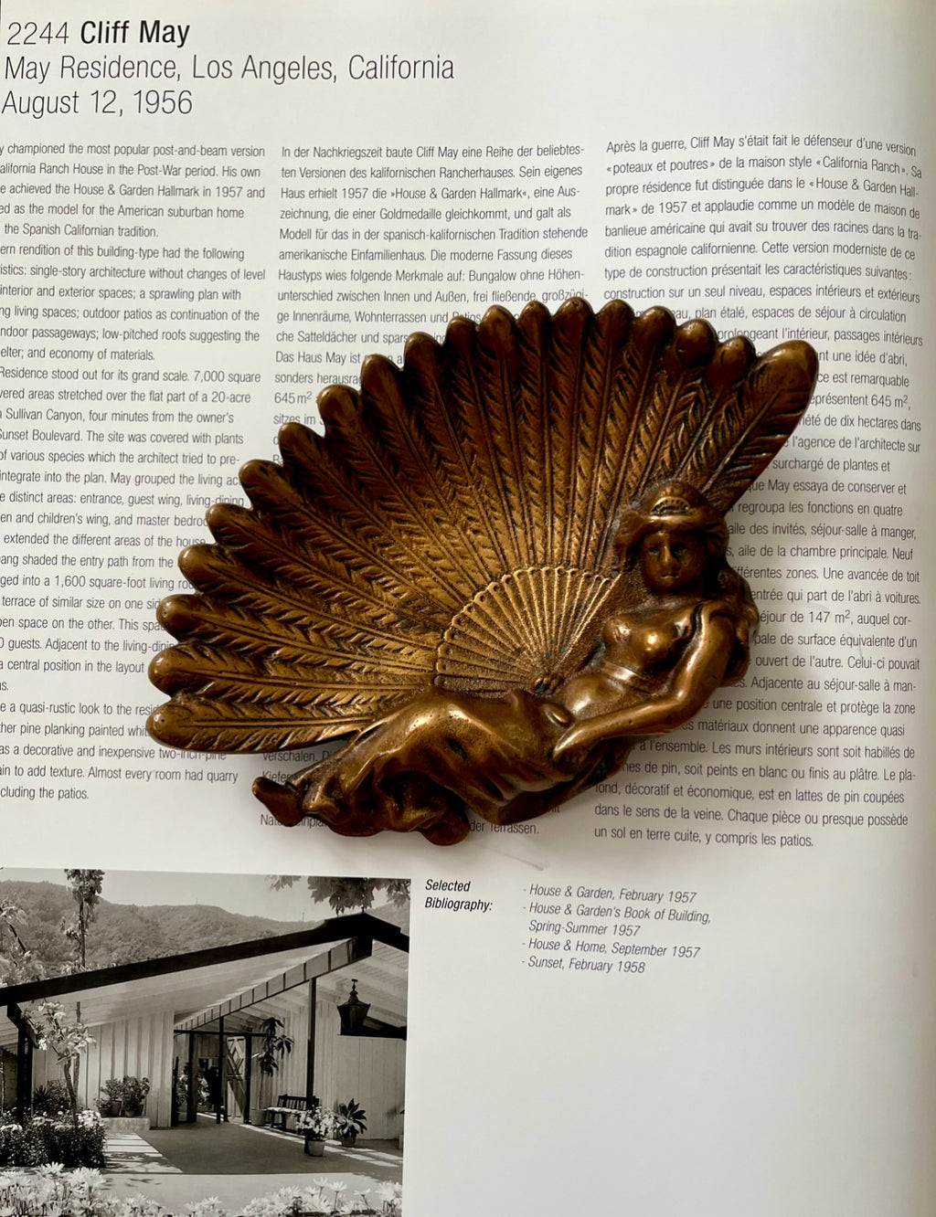 Vintage Bronze Fan Goddess Catchall Trinket Dish – Signed F. Belmonte