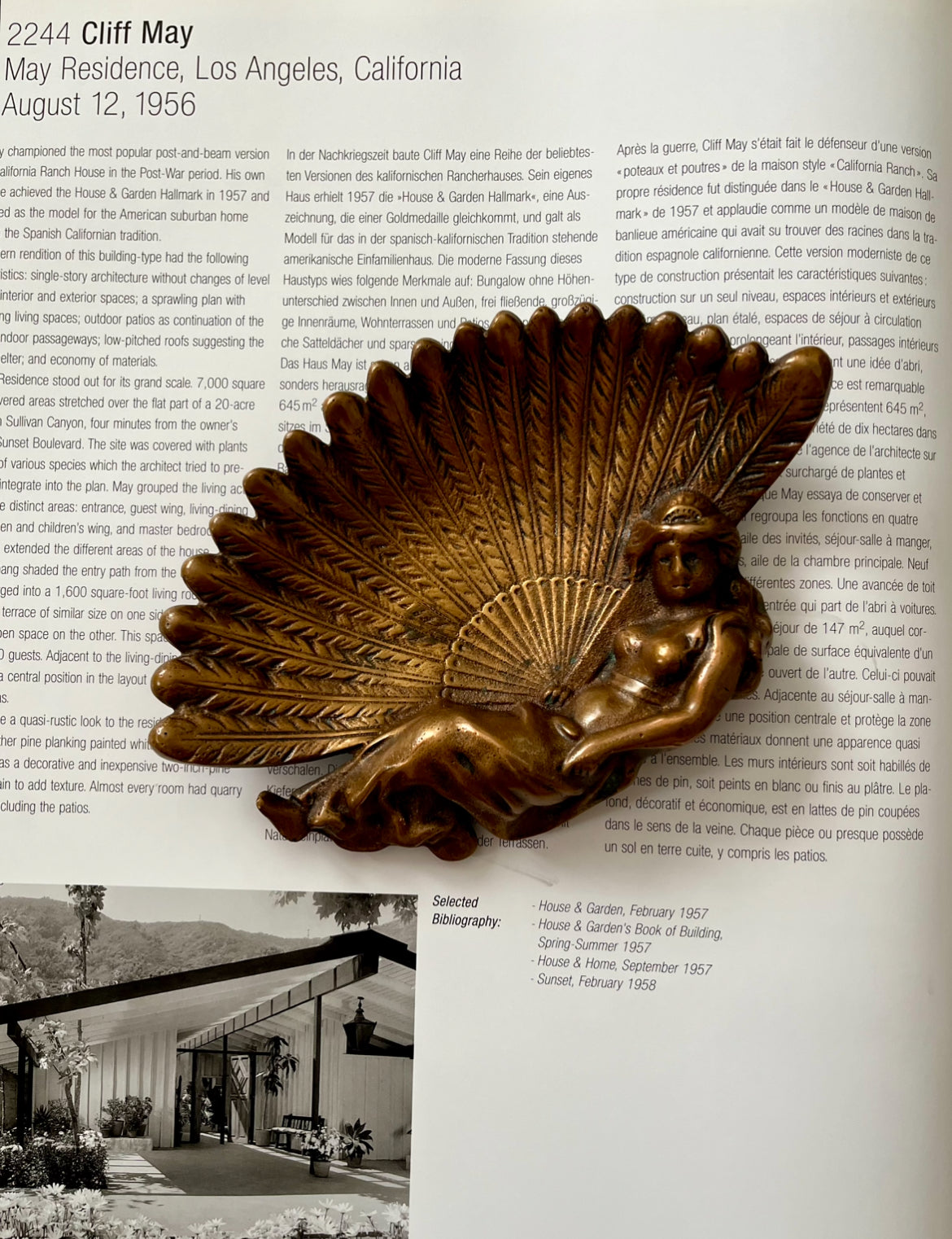 Vintage Bronze Fan Goddess Catchall Trinket Dish – Signed F. Belmonte