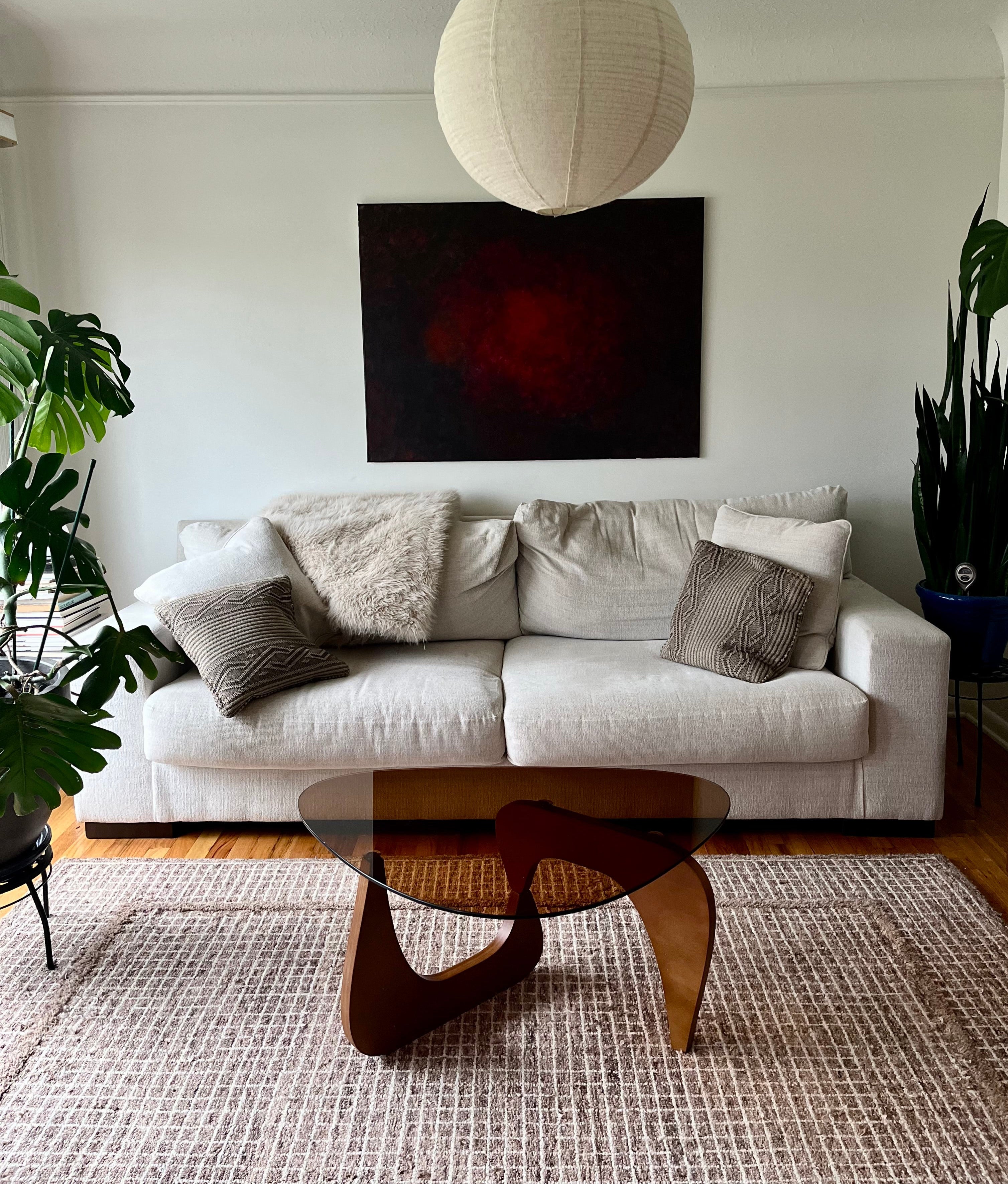 Smoke Glass Noguchi-Inspired Coffee Table