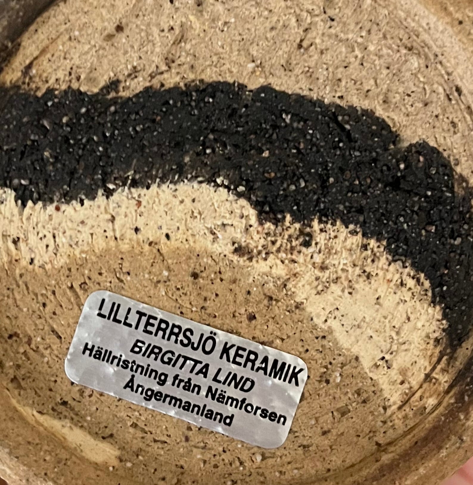 Midcentury Swedish Studio Pottery Vase with Primitive Figural Motif