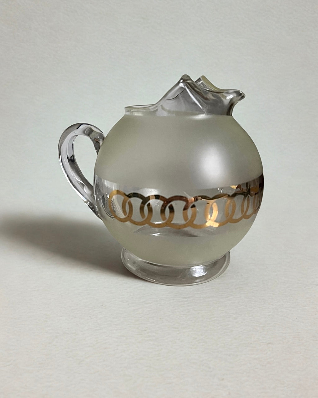 MCM Ball Shaped Pitcher with Gold Ring Accents