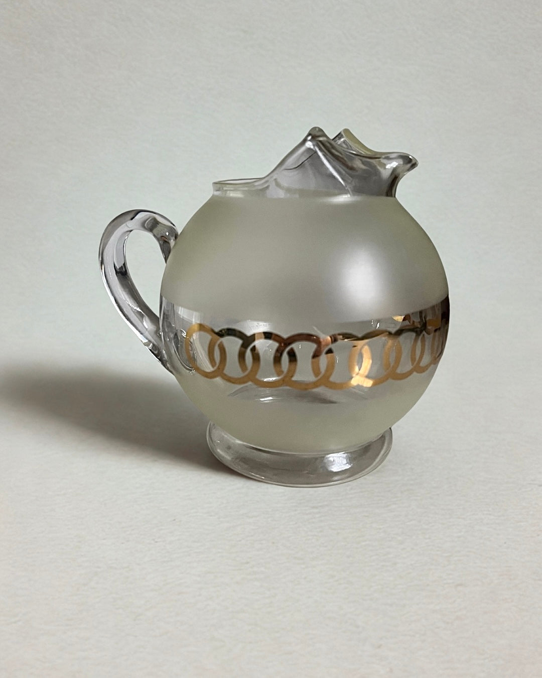 MCM Ball Shaped Pitcher with Gold Ring Accents