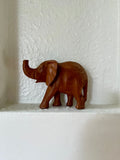 Hand-Carved Teak Elephant Figurine