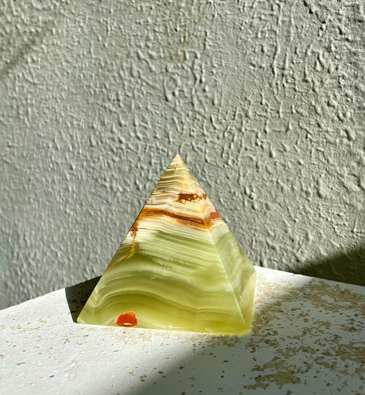 Vintage Green Onyx Pyramid Sculpture