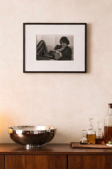 George Harrison Reading — Framed Vintage Photograph (11×14)