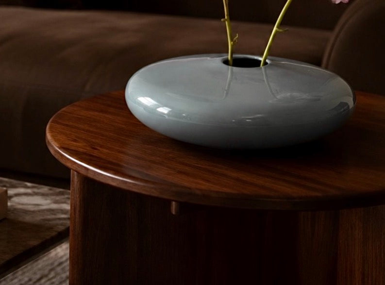 Sculptural Sky Blue Orb Vase