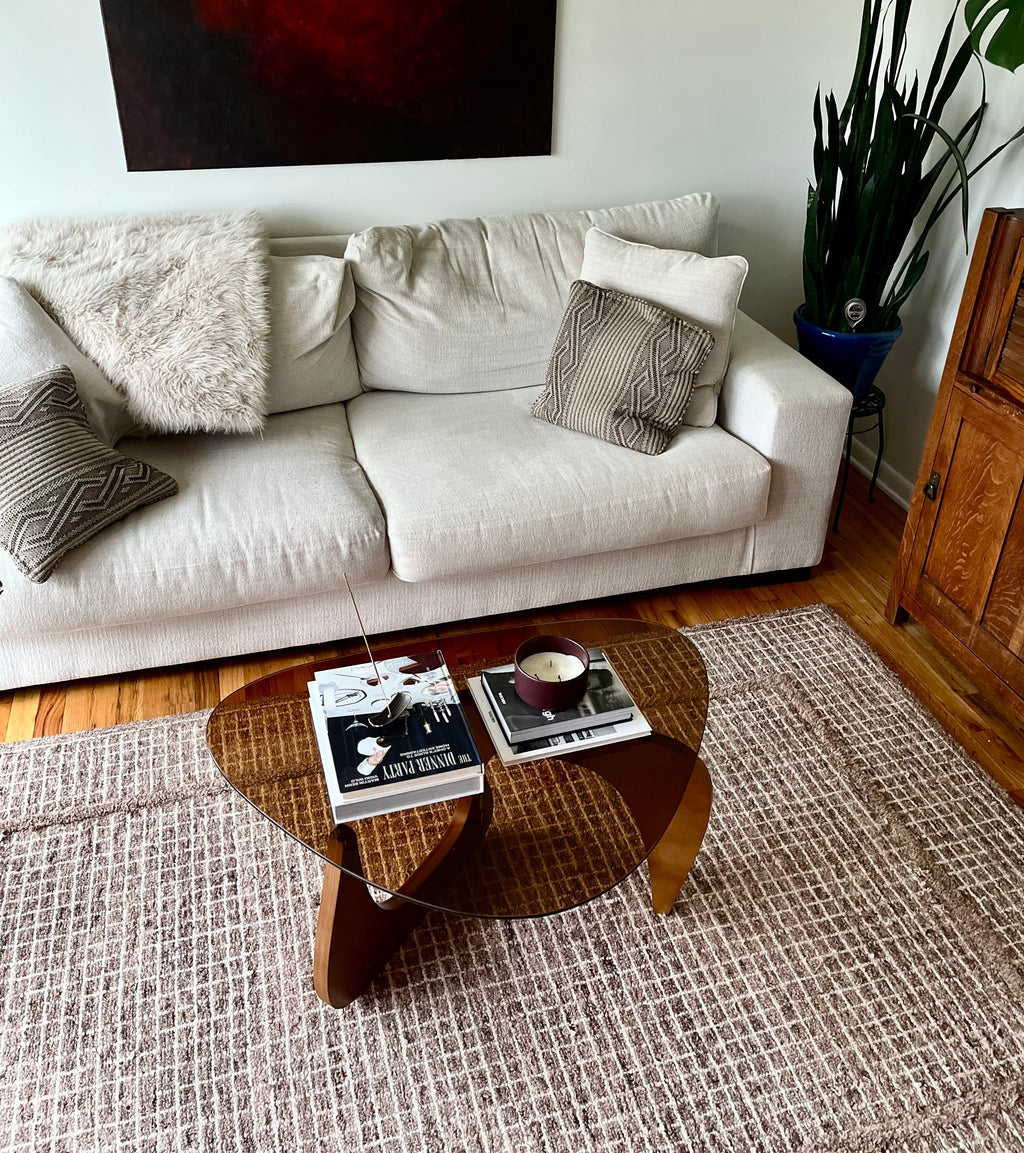 Smoke Glass Noguchi-Inspired Coffee Table