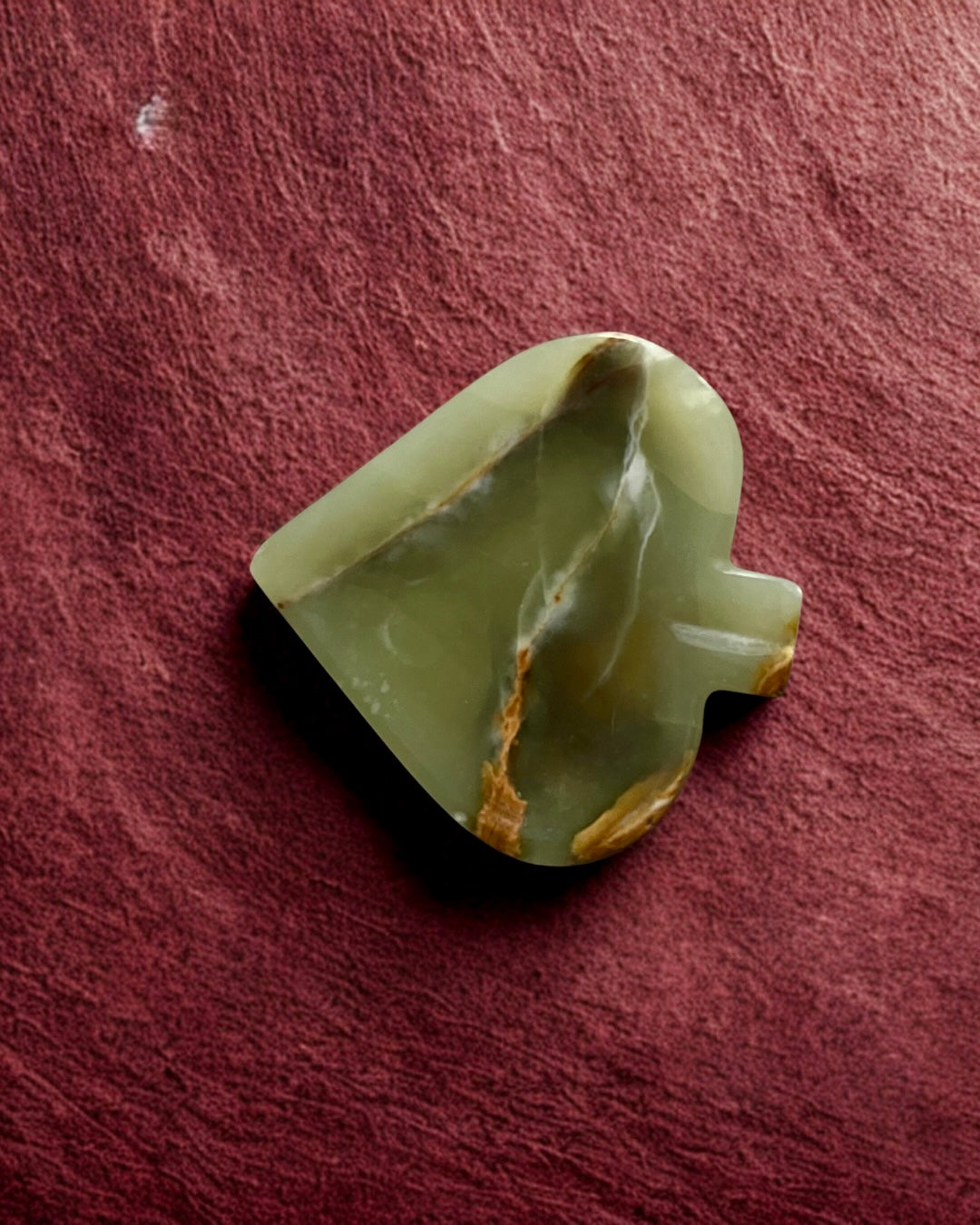 Vintage Green Onyx Spade Catchall Dish