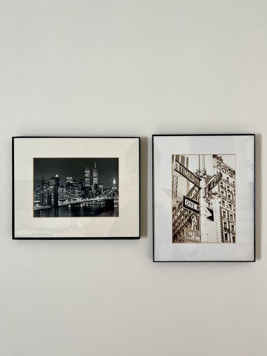Set of 2 Vintage NYC Prints — Times Square & Skyline