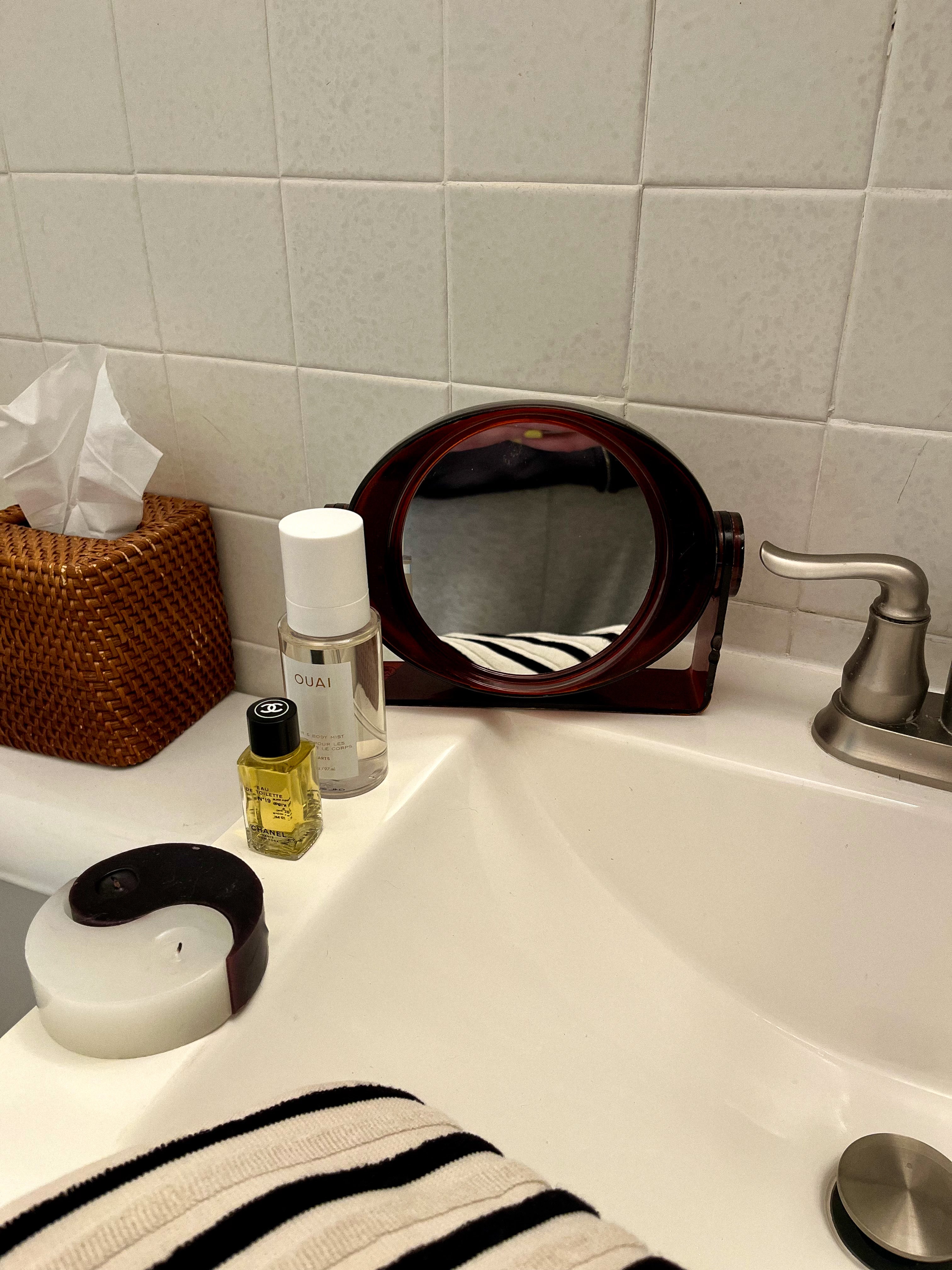 MCM 1970s Acrylic Tabletop Vanity Mirror Double Sided