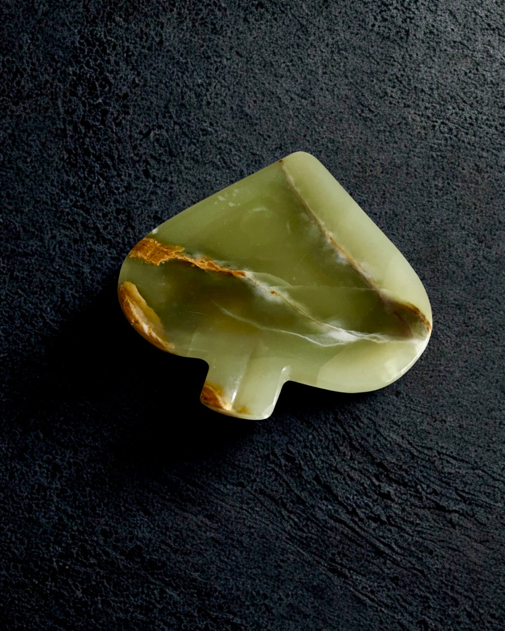 Vintage Green Onyx Spade Catchall Dish