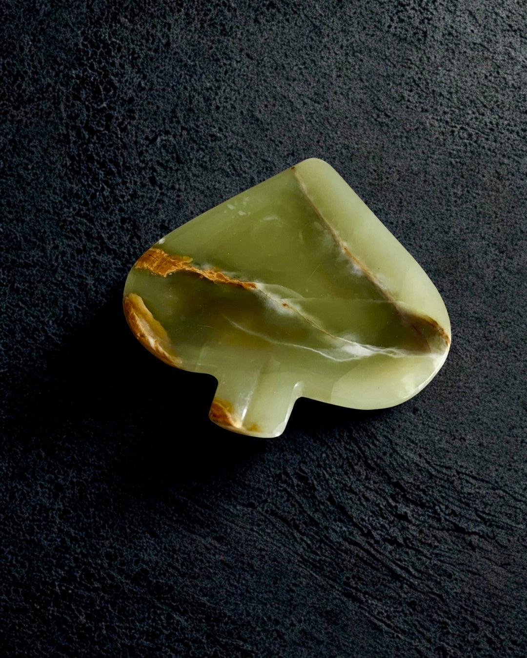 Vintage Green Onyx Spade Catchall Dish