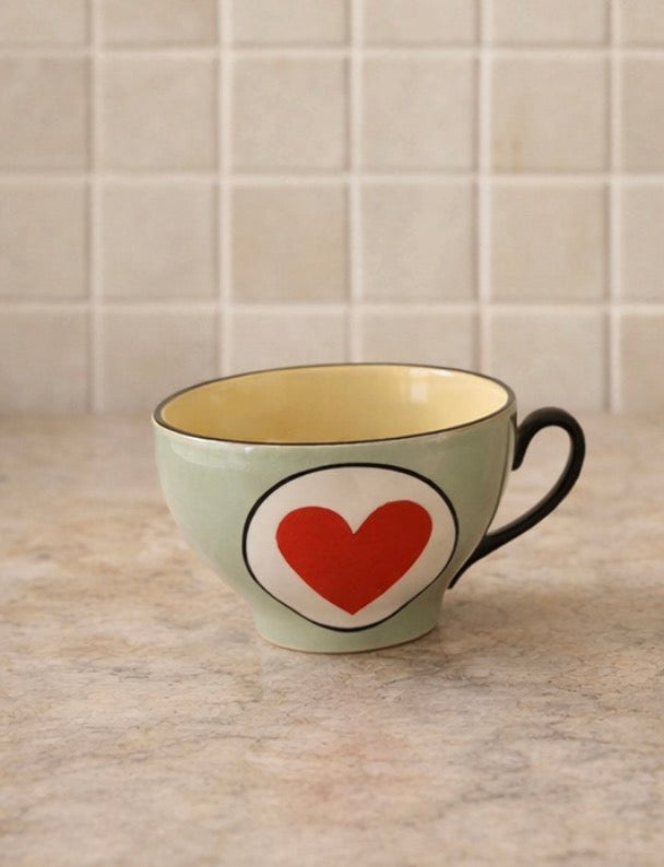 Czech 1930s Art Deco Playing Card Teacups