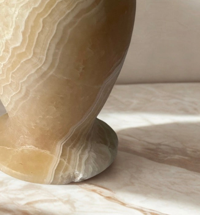 Vintage Egyptian Alabaster Stone Vase