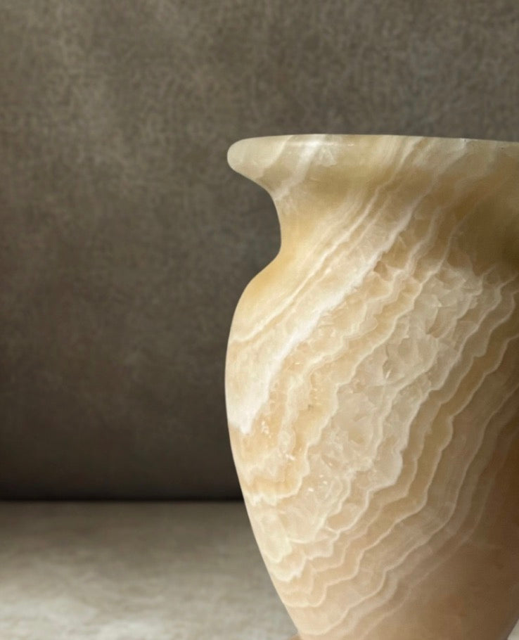 Vintage Egyptian Alabaster Stone Vase