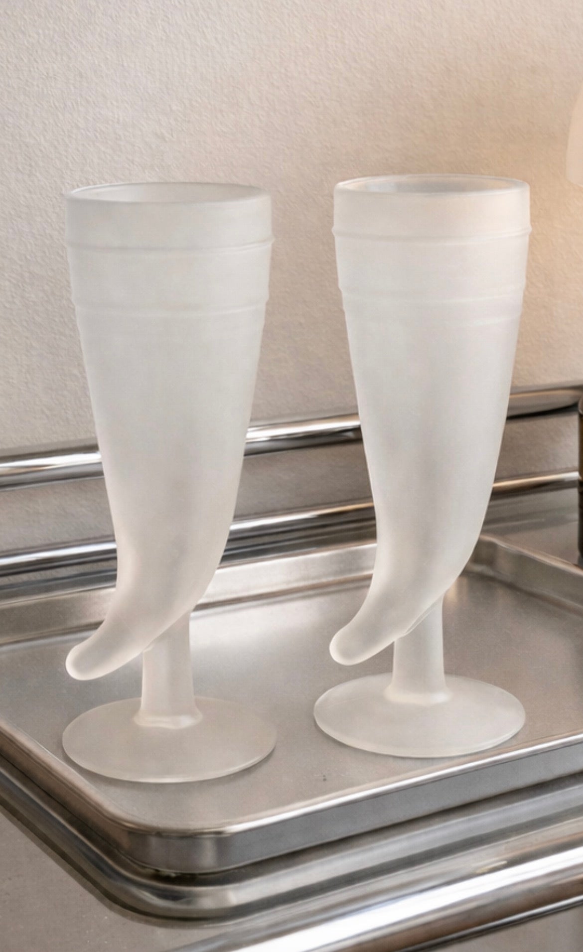 Vintage Frosted Viking Horn Beer Mugs · Indiana / Tiara Glass (Set of 2)