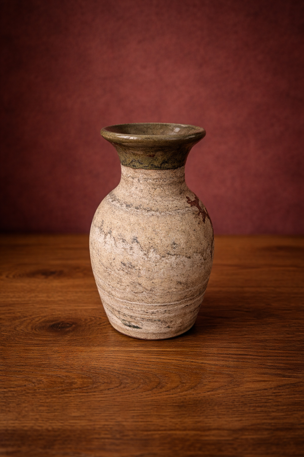 Midcentury Swedish Studio Pottery Vase with Primitive Figural Motif