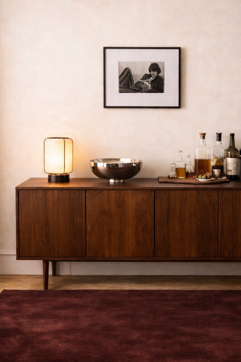 George Harrison Reading — Framed Vintage Photograph (11×14)